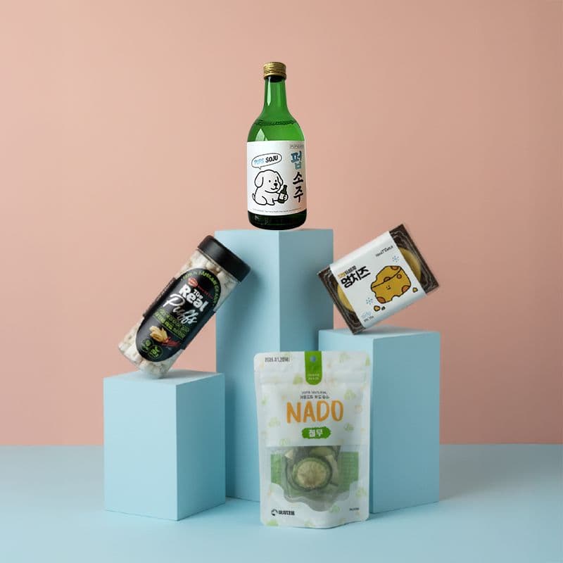 Studio product stack from the Soju & Snack Box.