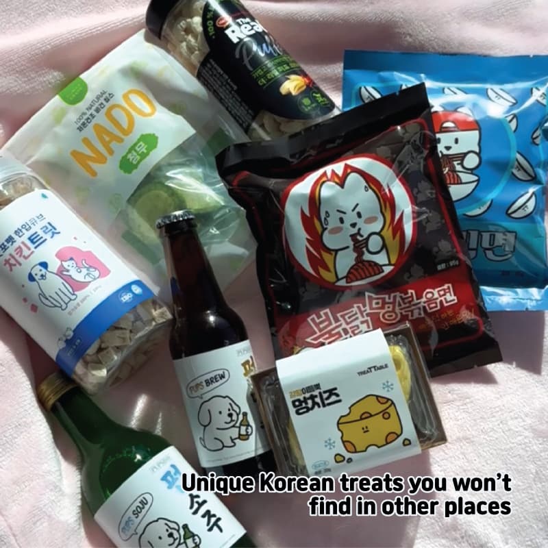 Open-box view of the monthly treat mix customers receive.